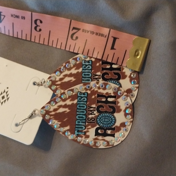 "Turquoise is My Rock" earrings - Picture 4 of 6